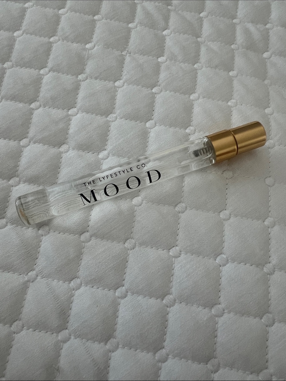 MOOD perfume — travel size Clear Glass with Gold Cap